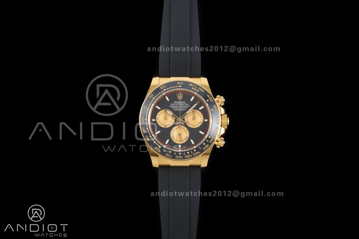 Daytona 126518 BTF 1:1 Best Edition Black/YG Dial on Oysterflex Strap DD4131 (Weighted)